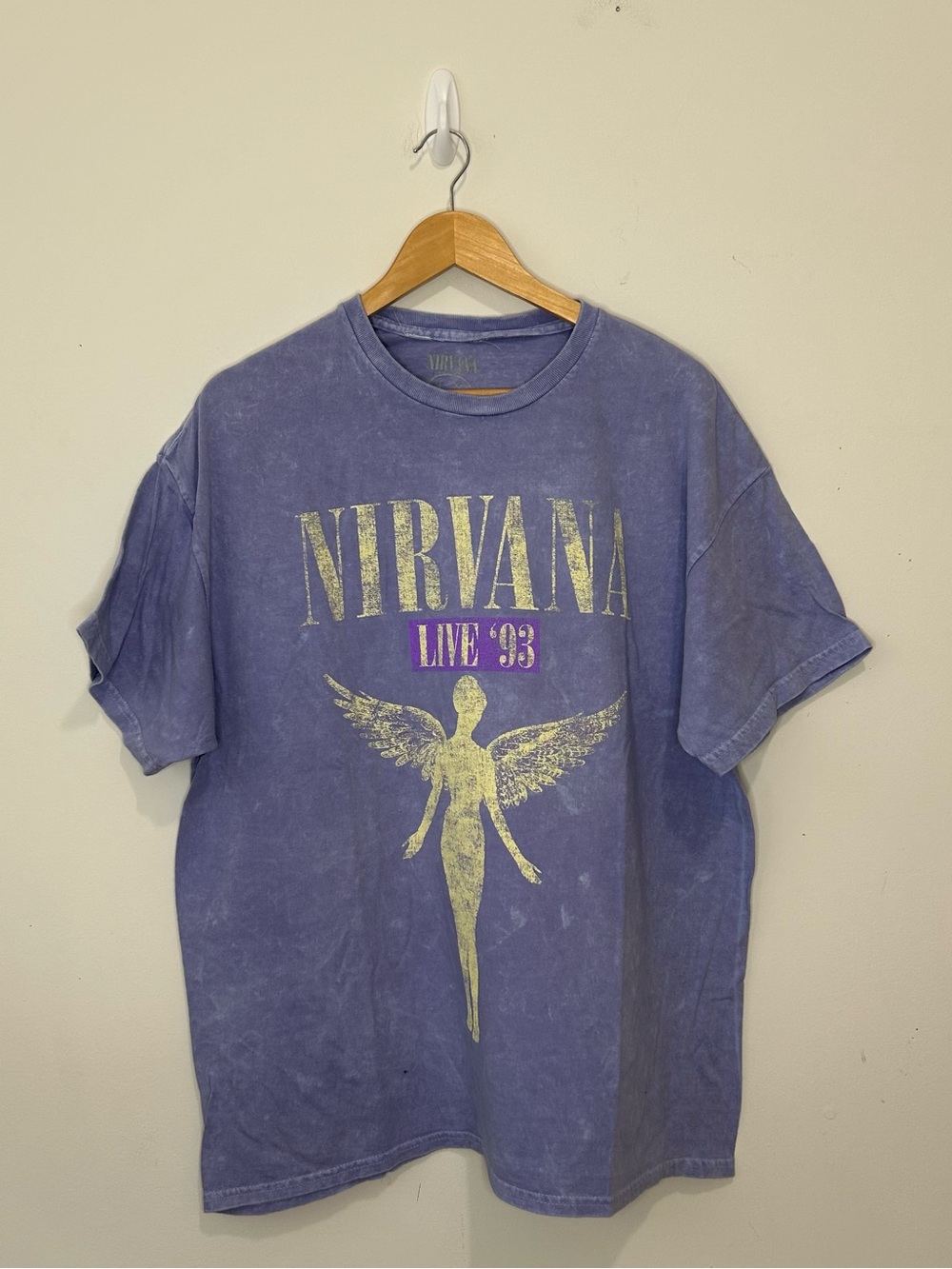 Nirvana Live '93 Purple Graphic T-Shirt, Rock & Pop Music Tee, Size 2X